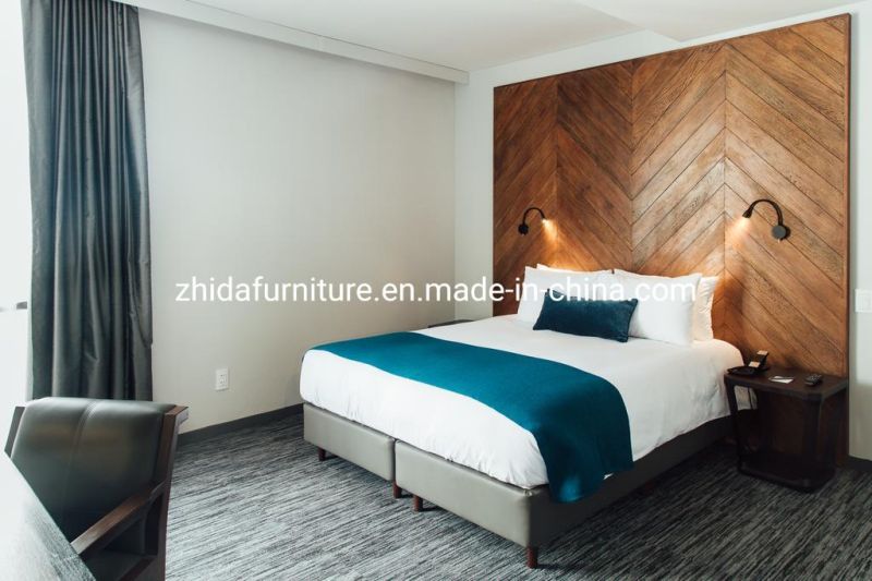 Hotel Bedroom Furniture Wooden 5 Star Customized Queen Bed