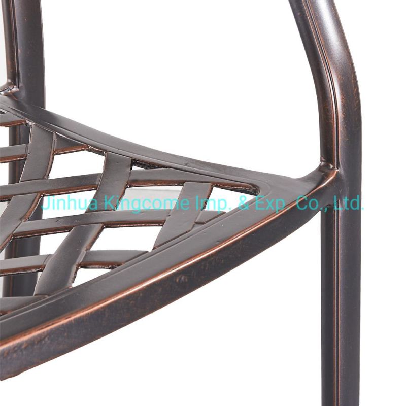 Patented Modern Design Garden Cast Aluminum Chair with Armrest