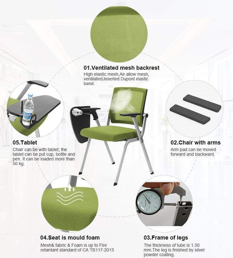 Conference Foldable Chair with Writing Board