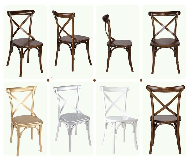 Modern Banquet furniture Wooden X Cross Back Chair