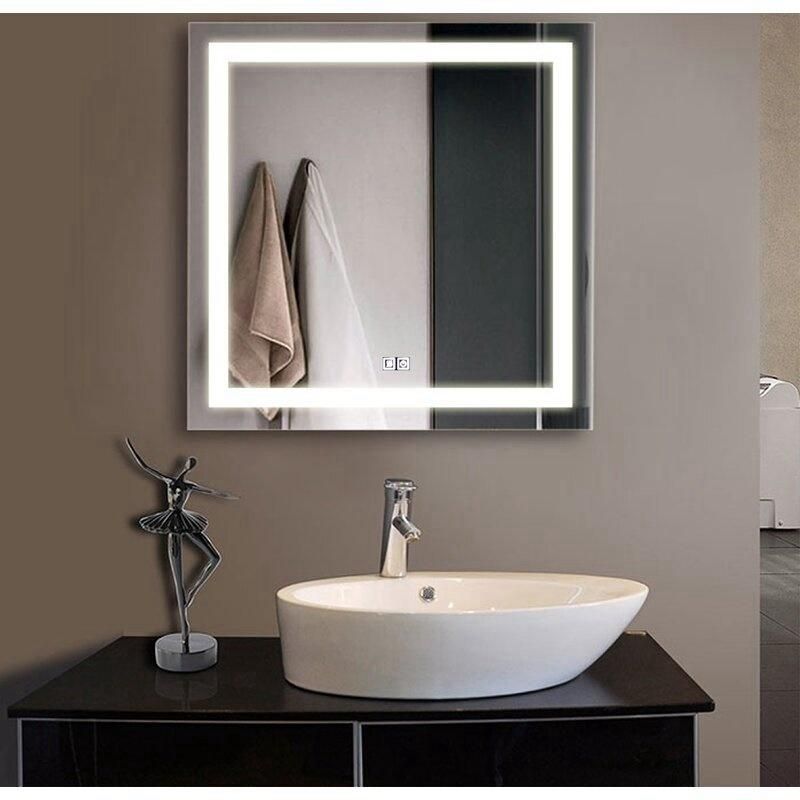 Modern LED Illuminated Bathroom Mirror with Touch Sensor & Anti-Fog