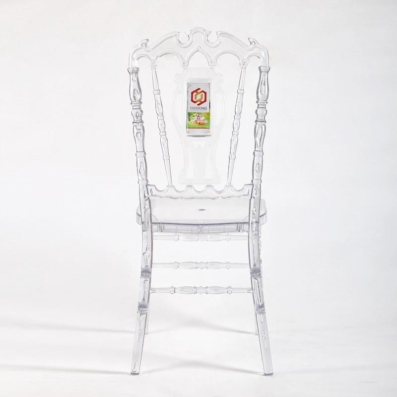 Modern Elegant Wedding Decoration Clear Acrylic Resin Royal Chiavari Chair