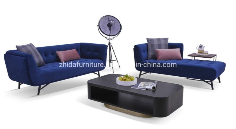 Home Furniture Living Room Single Sofa Bed Blue Velvet Sofa