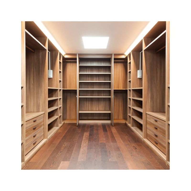 Cheap Price Custom Simple Design Bedroom Glass LED Aluminum Profiles Frames Clothes Wardrobe Modern Wooden Fitted Closet Almirah Closet