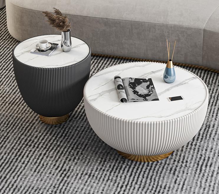 Round Coffee Table Furniture in Gold or Silver