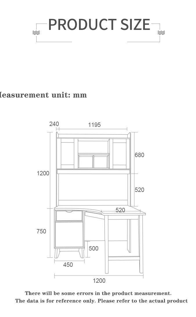 Modern Design Wooden Economy Home Desk Bookcase Combination Computer Table for Student Product