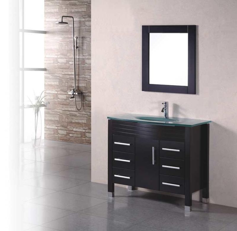 Modern Style Solid Wood Bathroom Cabinet Furniture