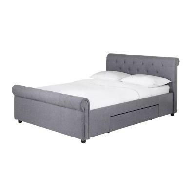 Upholstery King Small Double Full Size Fabric Headboard Bed Frame with Storage