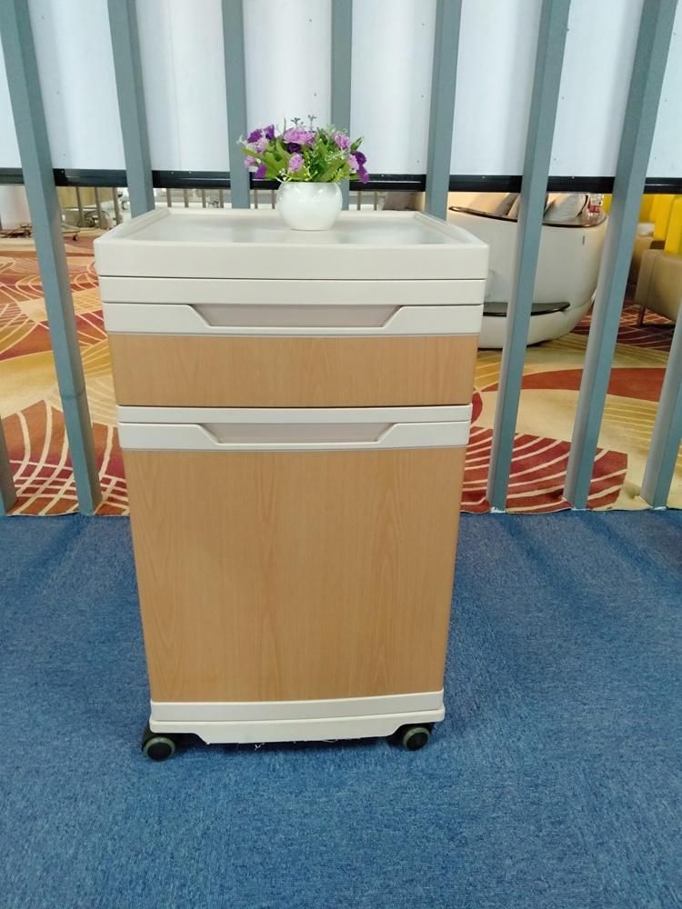 Hospital Bedside Cabinet Hospital Instrument Medical Patient Room Bedside Table with Wheels