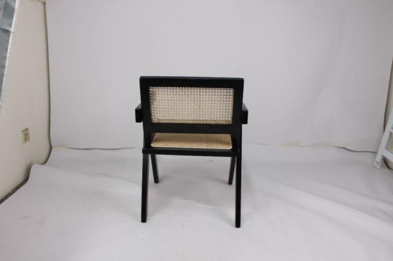 Cheap Price Wood Jeanneret Rattan Dining Chair