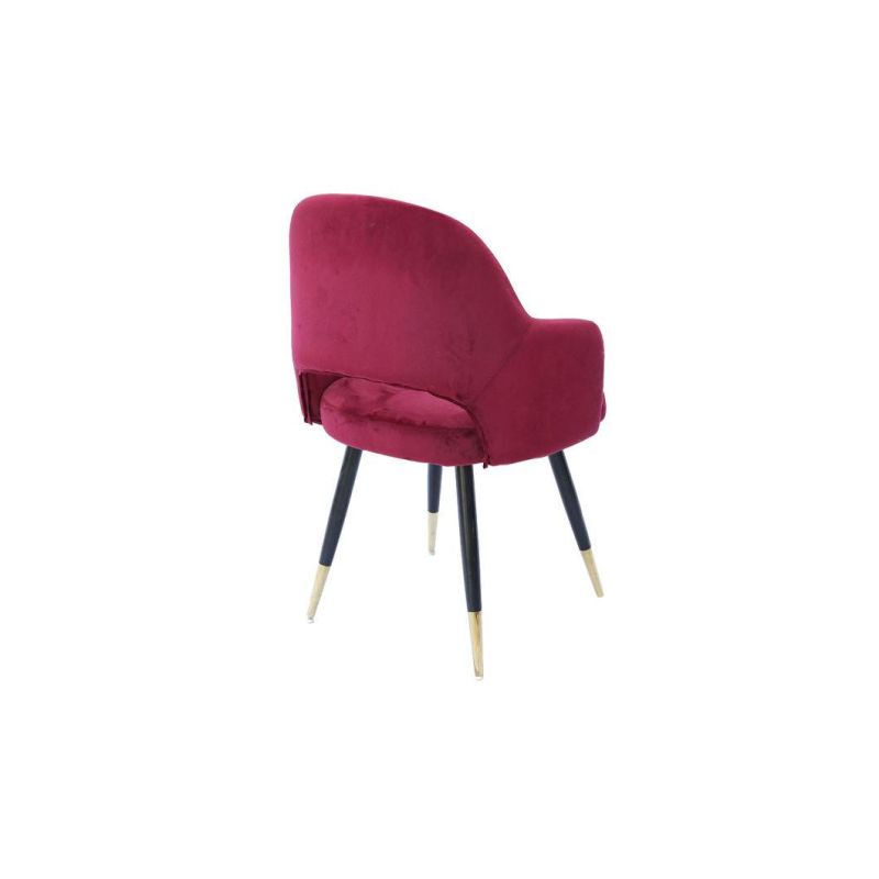 Modern Popular Home Bar Furniture Velvet Fabric Dining Chair with Metal Legs