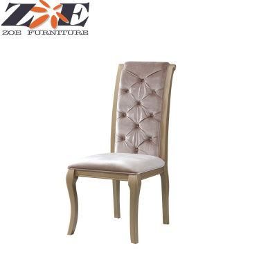 Foshan Classic Solid Wood and MDF Dining Room Furniture Dining Chairs with Fabric Cover