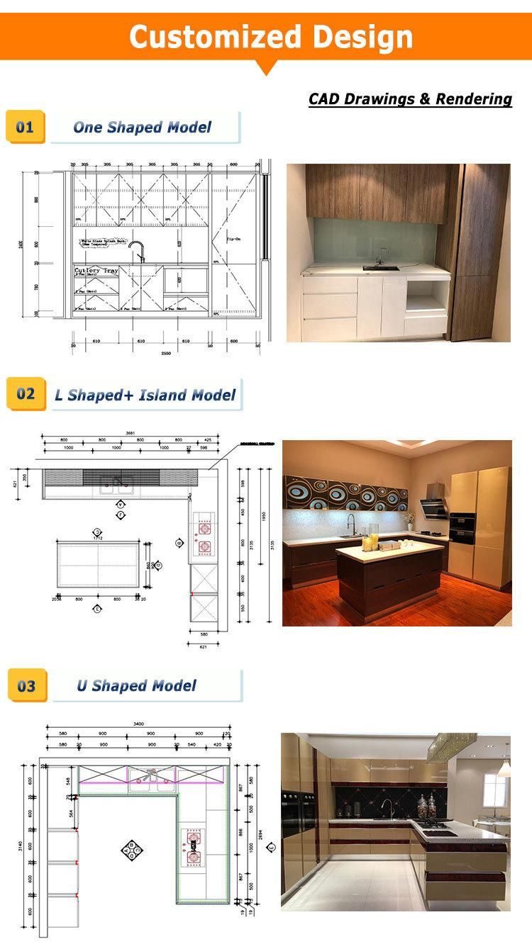 Modern Shaker Style Prefab Wood Customize MDF Kitchen Cabinet Designs