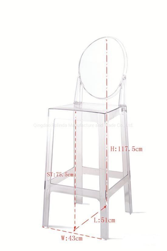 Wholesale Modern Party Resin Bar Stool High Chair Transparent Acrylic Chair Kartell Bar & Counter Stool