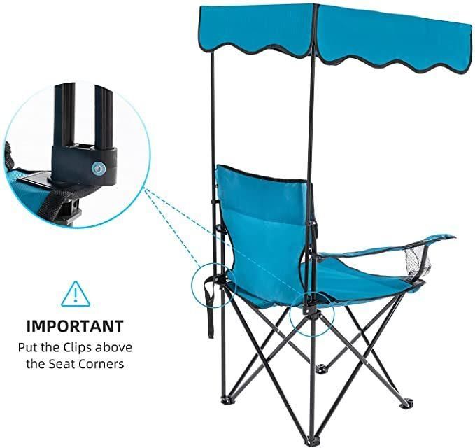 Quik Shade Folding Canopy Shade Kids with Carry Bag Camp Chair, Blue