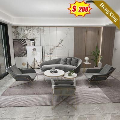 Modern Living Room Hotel Lobby Office Gray Velvet Color 1/2/3 Seat Sofas Home PU Leather Leisure Sofa