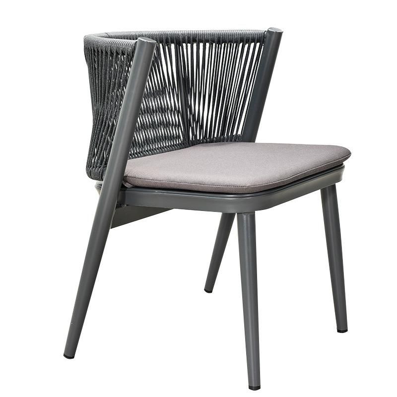 Garden Stackable Modern Commercial Restaurant Aluminum Outdoor Rope Dining Chair