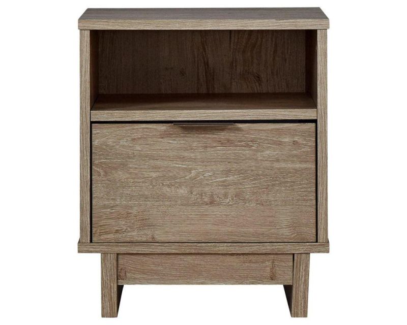 Modern Single Drawer Nightstand, Light Brown