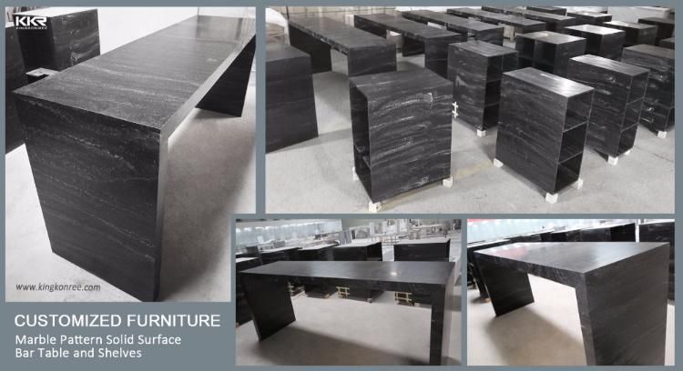 New Design Hotel Project Furniture Customized Artificial Solid Surface Stone Bar Table