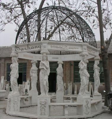 Modern Outdoor Garden Stone Products Large Hand-Carved Marble Gazebos