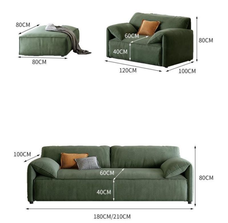 Italian Minimalist Modern Living Room Fabric Sofa Three-Person Small Apartment Nordic Furniture Chair Sofa