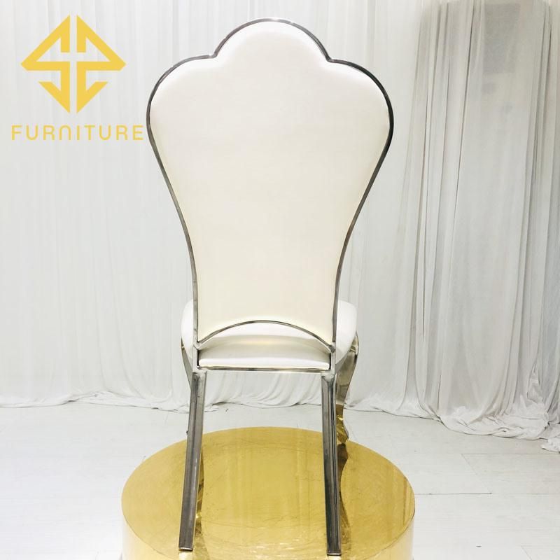 Flower High Back Stainless Steel Dining Chair Hotel Furniture Wedding Events Chairs