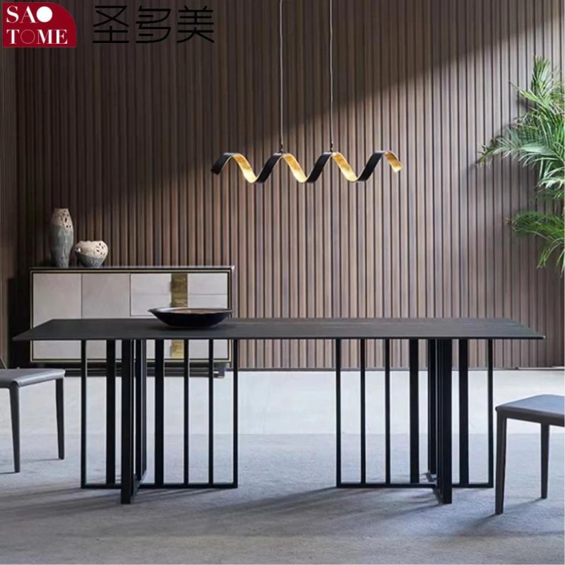 Modern Rock Board Furniture Cross Lattice Dining Table