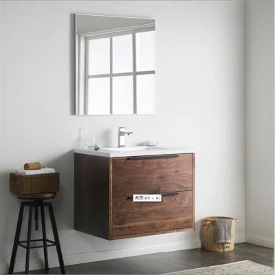 Solid Wood Bathroom Vanity with Ceramics Countertop Modern Simple