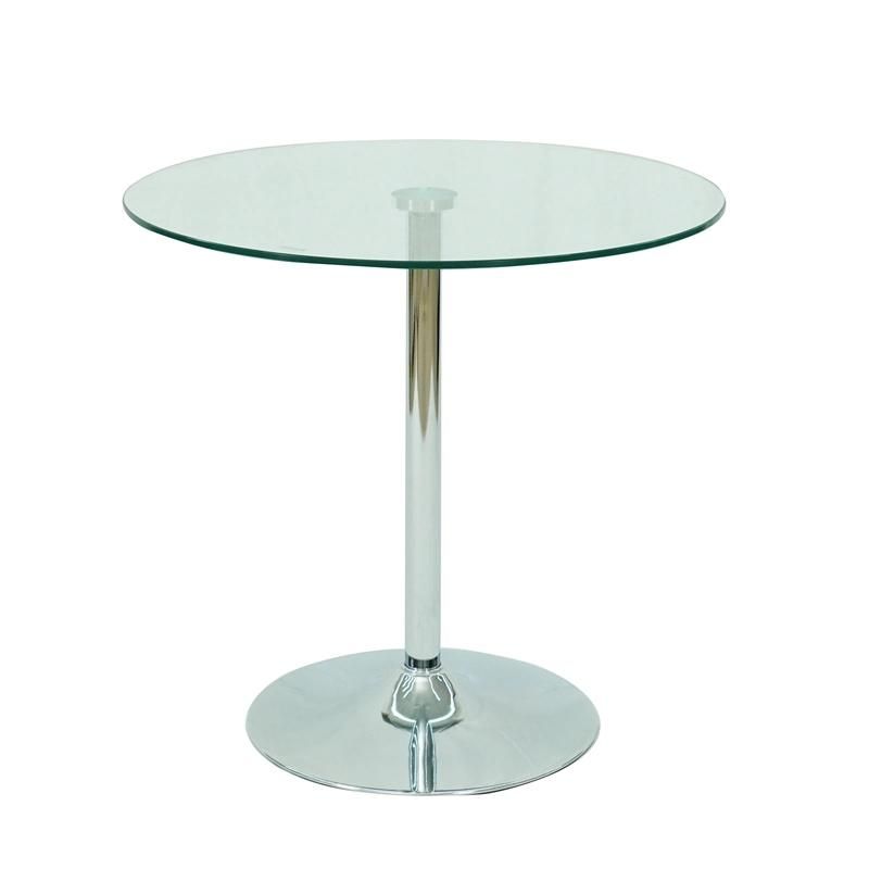 Chrome Legs Modern Oval Glass Top Dining Table for Office Dining Room Furniture