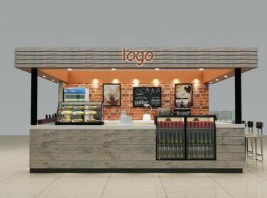 Solid Wood Mall Food Kiosk, Cafe Kiosk Bar Furniture Outdoor or Indoor Mall Coffee Shop Kiosk