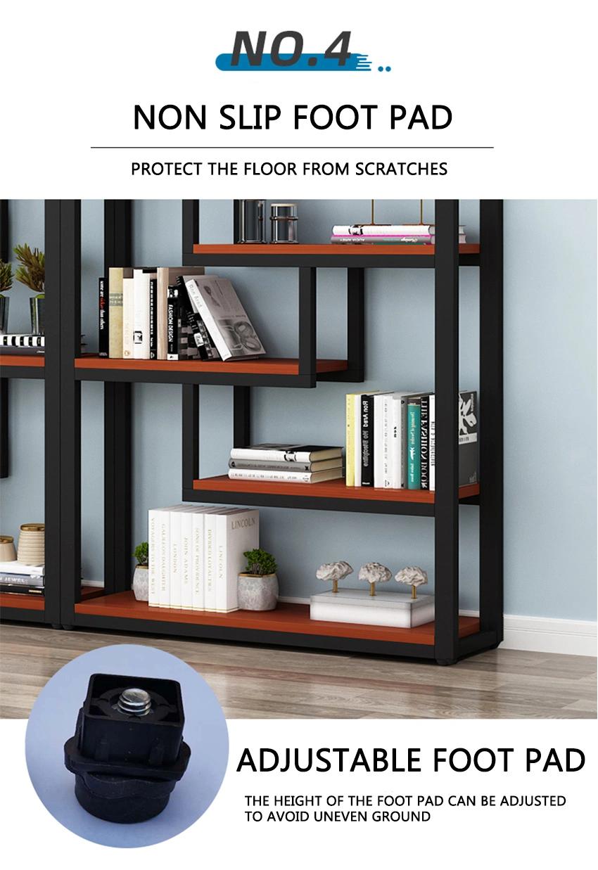 Modern Bedroom Display Storage Shelf Library Metal Frame Bookshelf