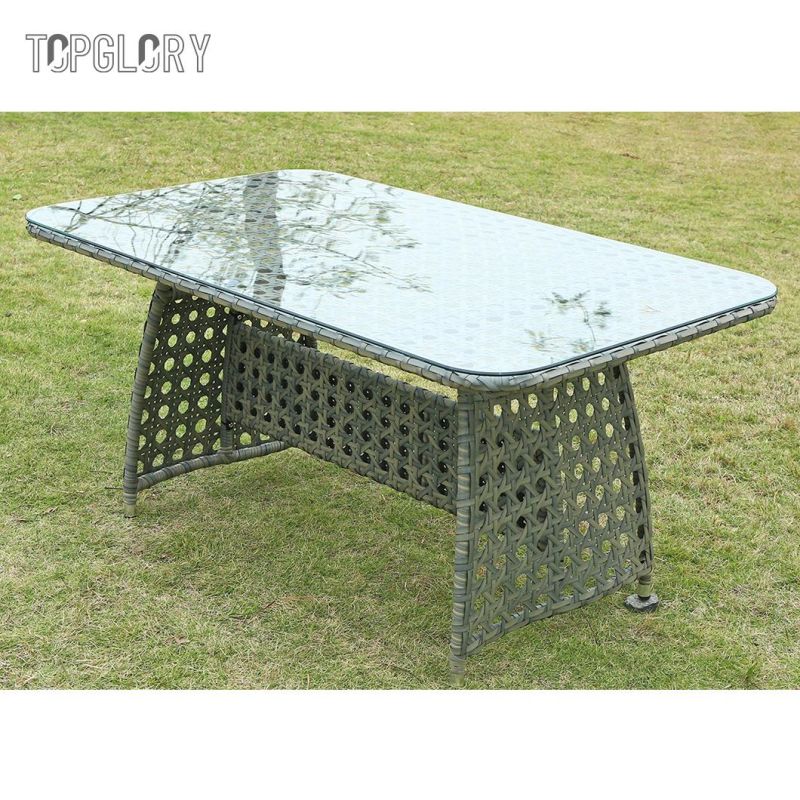 Morden Garden Furniture Set Outdoor Rattan Furnitures Dining Set Hotel Aluminum Table Chair Sets Patio Dining Furniture