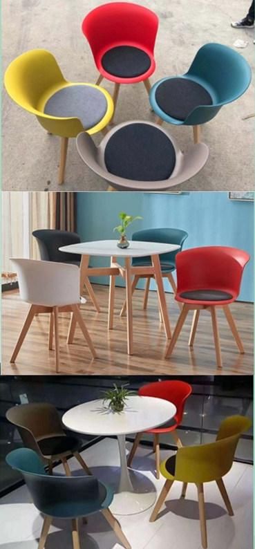 Nordic Modern Solid Wood Simple Plastic Dining Chair Backrest Leisure Negotiation Upholstered Chair