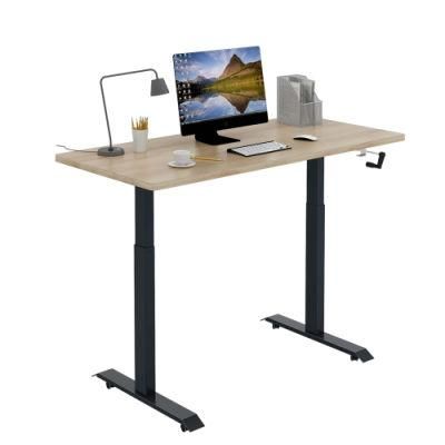 Manual Height Adjustable Black Color Table Frame Office Desk