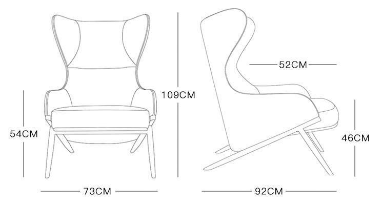 Zode Modern Home/Living Room/Office Furniture Leather Wing Lounge Leisure Chair