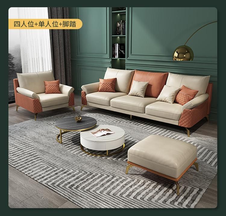 Commercial Italian Modern Furniture Design L Shape Fabric Sofa Set