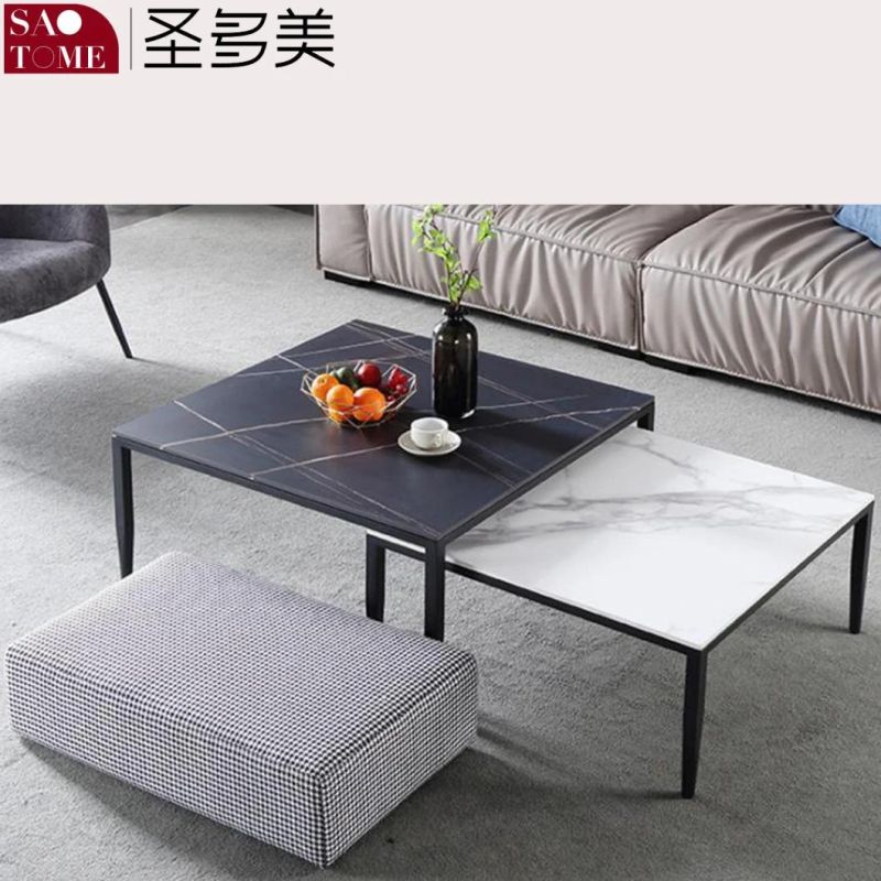 Modern Hotel Home Living Room Furniture Slate Square Coffee Table