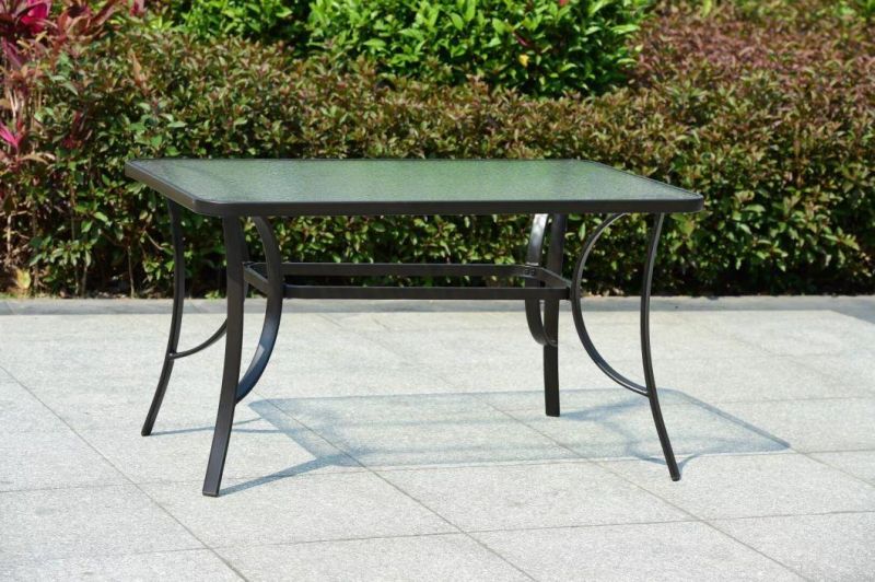 China Factory Modern Outdoor Leisure Furniture Glass Top Table