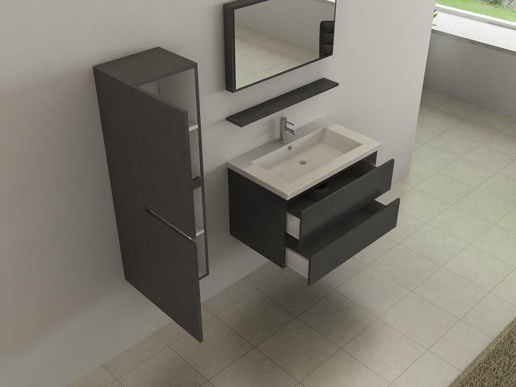 2022 Wholesale Melamine Bathroom Cabinet with Mirror and Side Cabinet