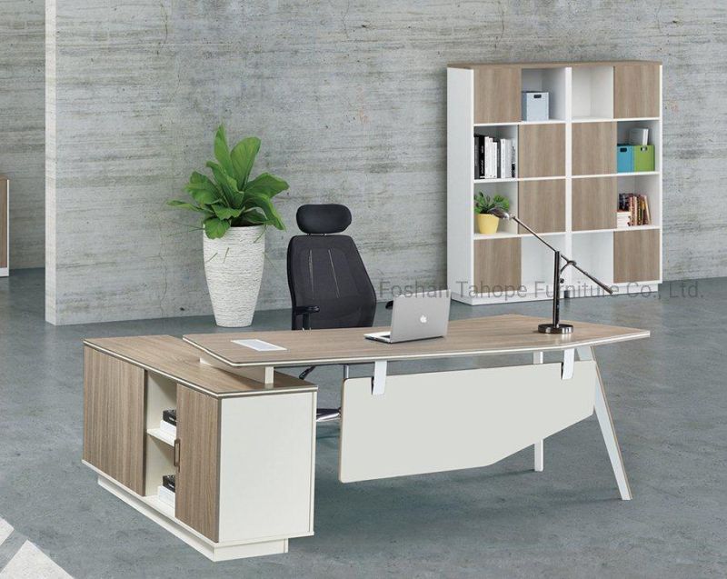 Modern Design Melamine Curve Edge Manager Executive Office Director Wooden Desk