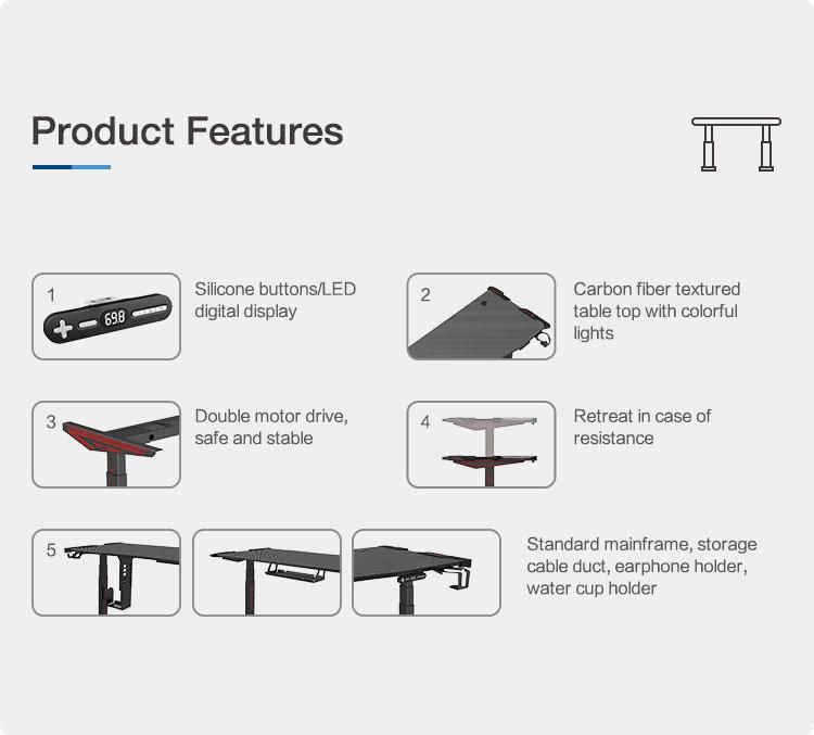 Sample Provided Modern Design Office Furniture Jufeng-Series Gaming Desk with Low Price