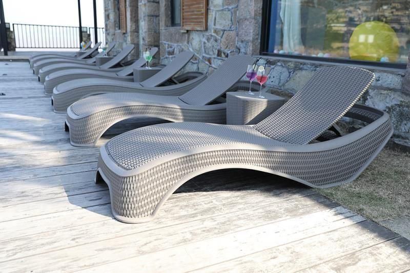 Adjustable Poly Rattan Sun Bed/Sun Lounger (ER-01)