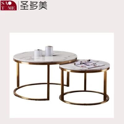 Modern Hot Sale Living Room Furniture Stainless Steel Frame Slate/Marble Coffee Table