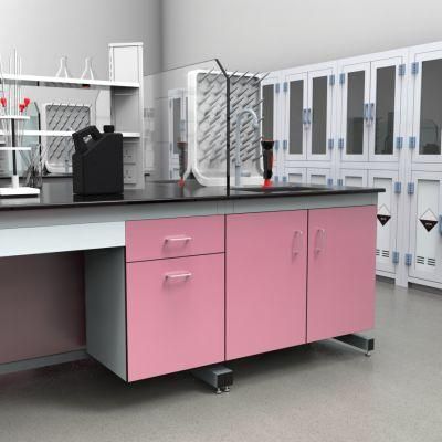 Factory Mode Chemistry Steel Lab Furniture with Reagent Shelf, Durable School Steel Laboratory Table Bench/