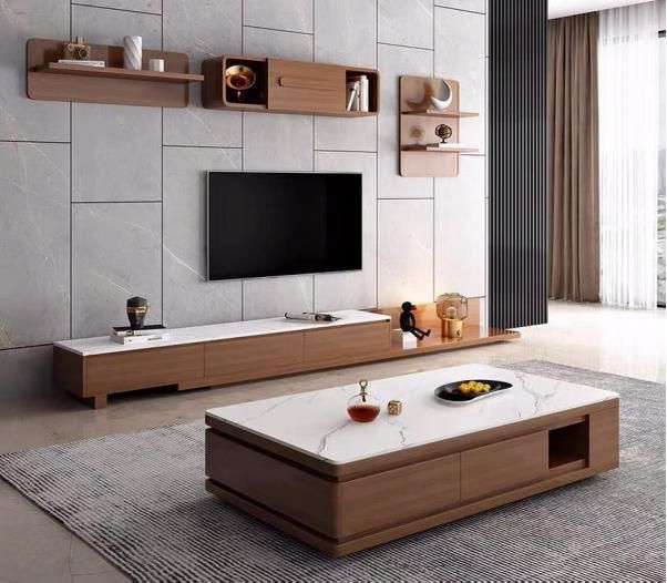 Modern Home Living Room Cabinets Set Furniture Design Costum Made Solid Wood Tea Table