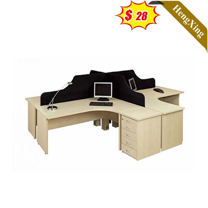 Modern 3-Seat Workbench Office Furniture Combination Table Workstation Partition