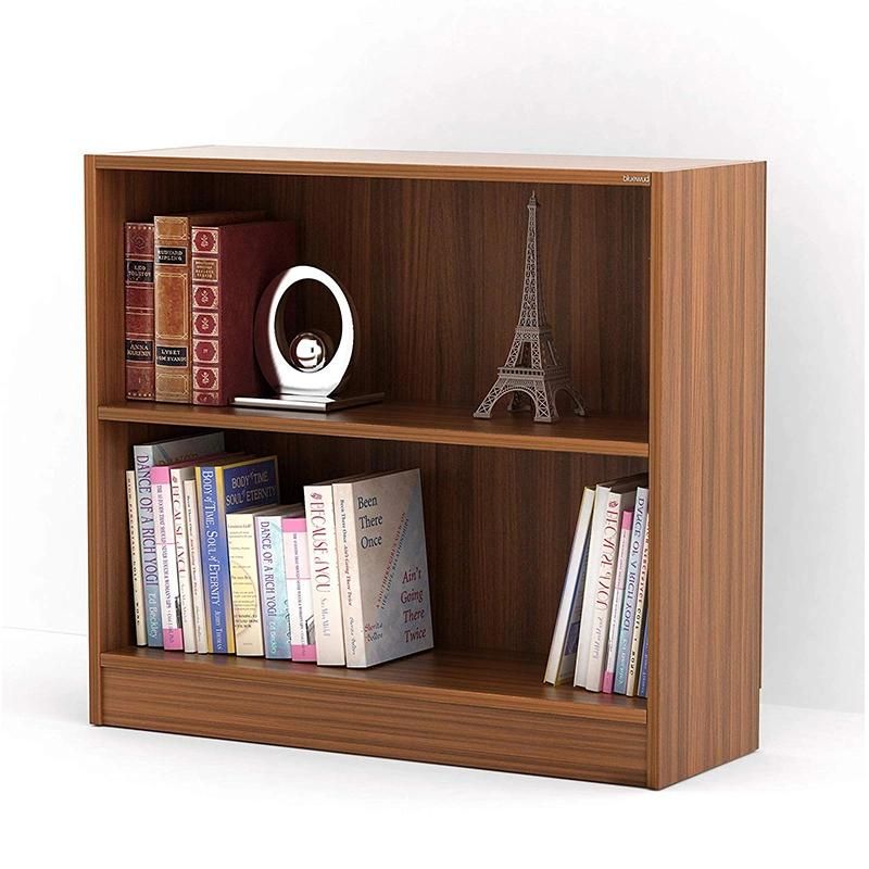 Modern Two-Layer Wooden Bookshelf for Living Room