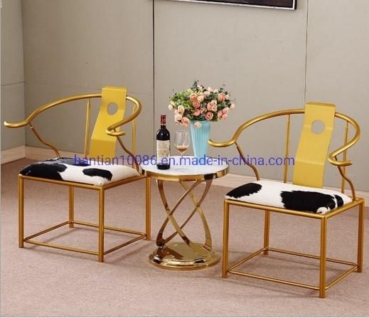 Free Sample Hotel Wedding Used Steel Gold Banquet Leisure Big Dining Chairs