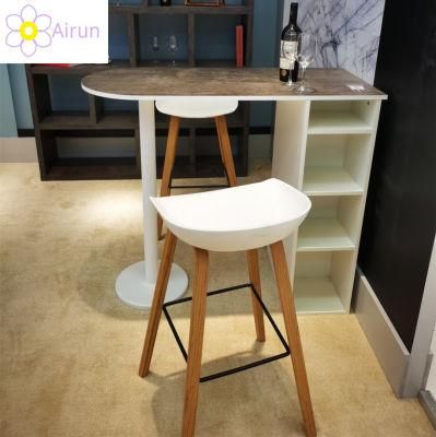 Wholesale Commercial Bar Stool Plastic Chairs High Bar Stools Chair with Metal Legs