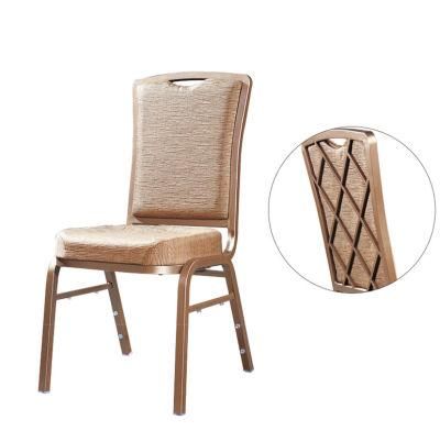 Cheap Wholesale Stainless Steel Small Round Back Wedding Banquet Hotel Party Dining Chair